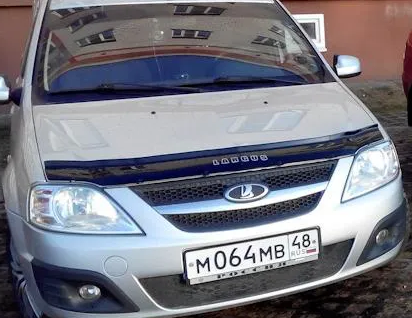 Дефлектор капота (мухобойка) Lada Largus (R90) с 2012 (Лада Ларгус) Вип Тюнинг