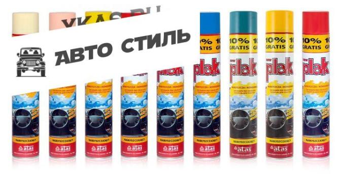 ATAS PLAK 750 ML- спрей. Глянцевая полироль торпеды с запахом "Персик"